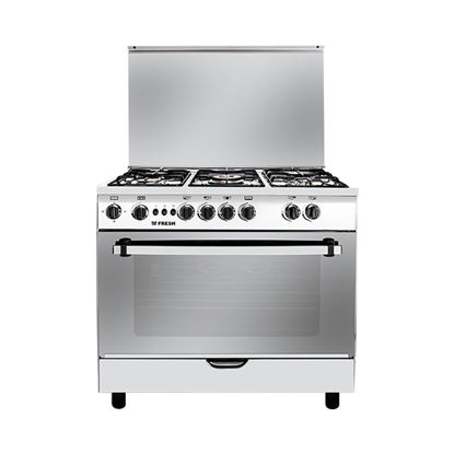 Picture of Fresh Gas Cooker Jumbo 5 Burners 90*60 Cm With Fan Stainless - 500008467