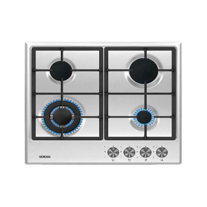 Picture of Ocean hob gas built-in 4 burner 60 cm - stainless steel - OGHF64IPROSV