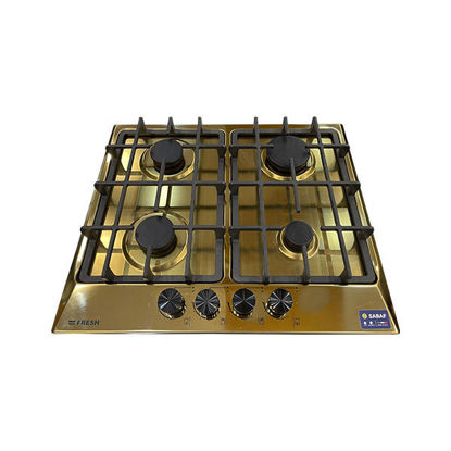 Fresh Built-In Gas Hob 4 Burners 60 cm Stainless Steel Gold 9622 - HHFB60CMSF