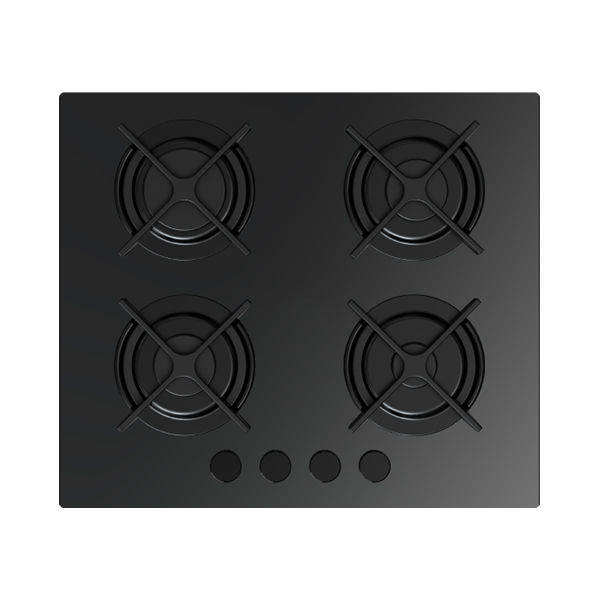 Fresh Gas Cooker Built In 60 Cm Glass Black - HFR60CMGC/W