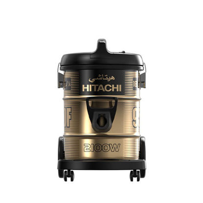 HITACHI Pail Can Vacuum Cleaner 2100 Watt, Cloth Filter, Black x Gold - CV-950F 220CE BK