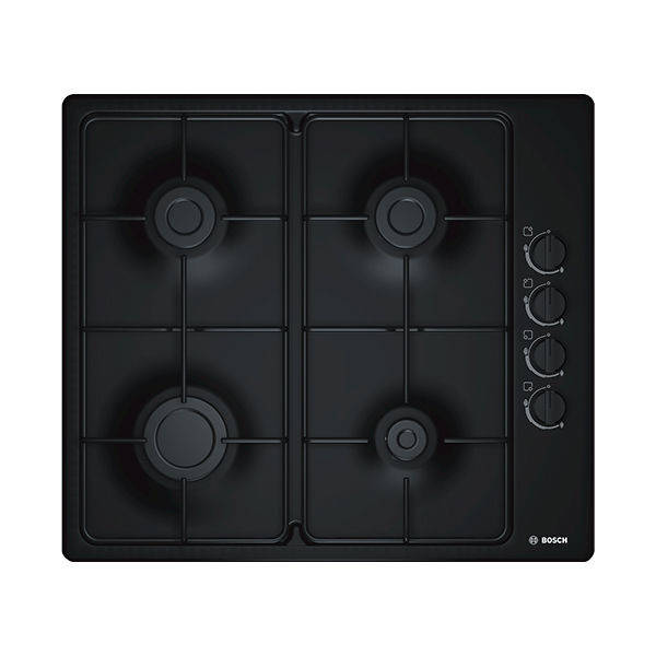 BOSCH BUILT-IN GAS HOB 4 BURNER 60 CM Stainless steel BLACK PBP6C6B80Q