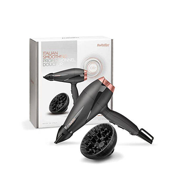 Babyliss Smooth Pro Hair Dryer, 2100 Watt, Black Rose Gold - 6709DE