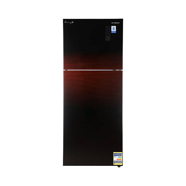 Fresh Refrigerator Digital 397 Liters Glass Door burgundy - FNT-MR470 YGQDR