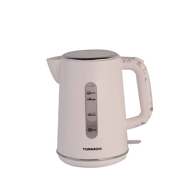 TORNADO Plastic Kettle, 1.7 Liter, 1800-2200 Watt, White - TKP-2217-C