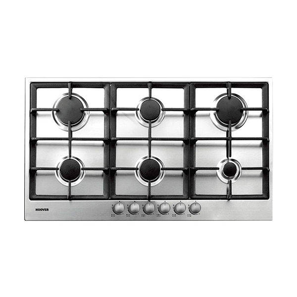 HOOVER Built-In Hob 90 x 60, 6 Gas Burners, Stainless - PG960/1SXGH EGY