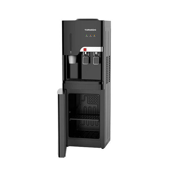 TORNADO Water Dispenser, 2 Faucets, 16 Liter Fridge, Black - TWD-36CH-BR