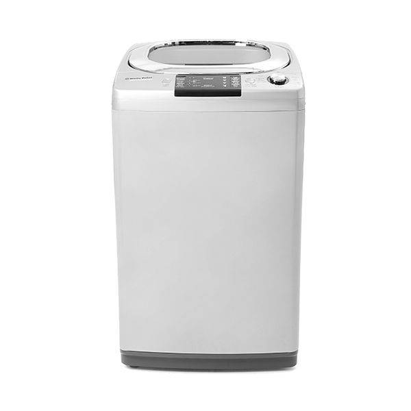 White Point Top Loading Washing Machine 14KG GRANDO Digital Screen - Diamond Drum - Soft Close Glass Door & Anti-Rust Galvanized Metal Body Silver - WPTL14DGSCM