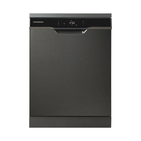 TORNADO Dishwasher 12 Person, 60 cm, Digital, 8 Programs, Dark Inox - TDV-FN128CDX