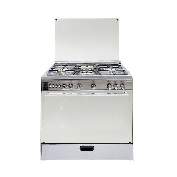 Techno Gas Cooker Extara 5 Burners 60*90 CM Stainless handles Digital With Fan Stainless - ExtaraStainless0281