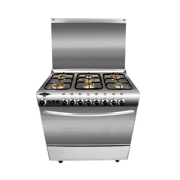 Imperial Gas Cooker 6 Burners 85*60 Cm With Fan Without SafetyStainless - P6-6085-SS-P-ILMFYT