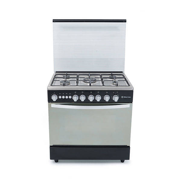 White Point Free Standing Gas Cooker 80*60 With 5 Burners Full Safety- Black With Stainless Top WPGC8060BXTFSAN