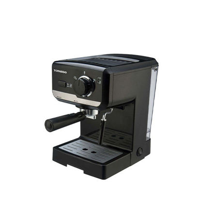 Picture of TORNADO Manual Espresso Coffee Machine 15 Bar 1.25 Liter, 960-1140 Watt in Black Color TCM-11415-B