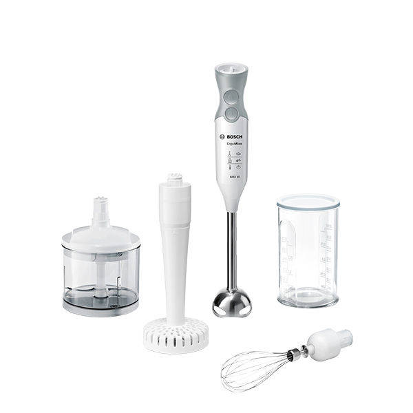 Bosch ErgoMixx Hand Blender with Attachments, 600 Watt, White - MSM66155