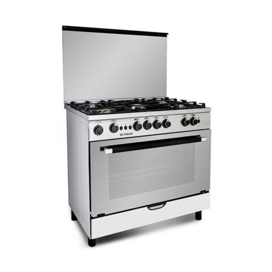 Fresh Milano Cast Cooker - 90*60cm - 5 Burners With Fan Stanless teel