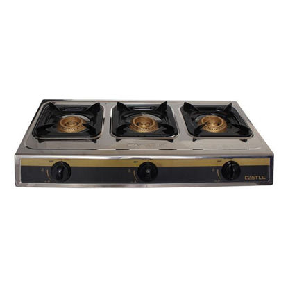 Castle Hot Plate Gas 3 Burners Stainless Steel  - GS1030S