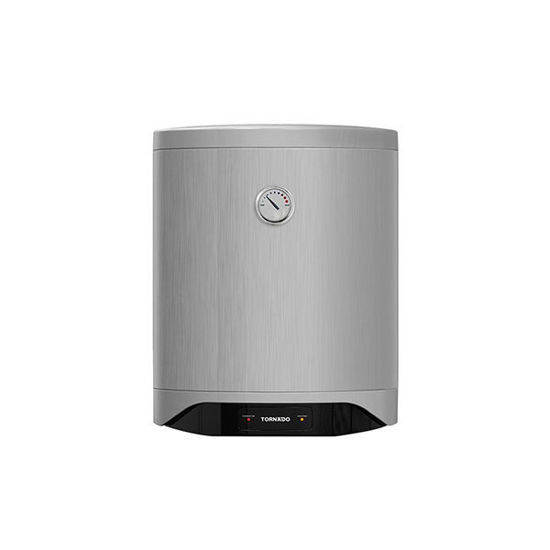 TORNADO Electric Water Heater 40 Liter, Enamel, LED lamp, Silver TEEE-40MS