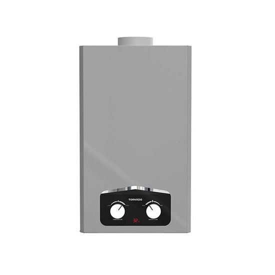 TORNADO Gas Water Heater 10 Liter, Digital, Natural Gas, Silver GHM-MP10N-S