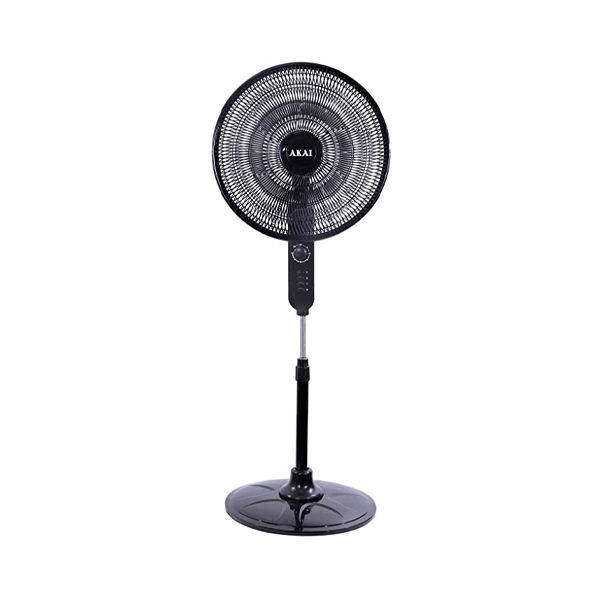 Akai AK-20S Stand Fan, 20 Inch, 5 Blades - White and Black