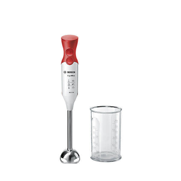 Bosch ErgoMixx Hand Blender, 450 Watt, White \ Red - MSM64110