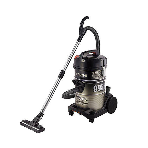 HITACHI Pail Can Vacuum Cleaner 2400 Watt, HEPA, Nano Titanium Filter, Black x Gold CV-995HC 220CECGB