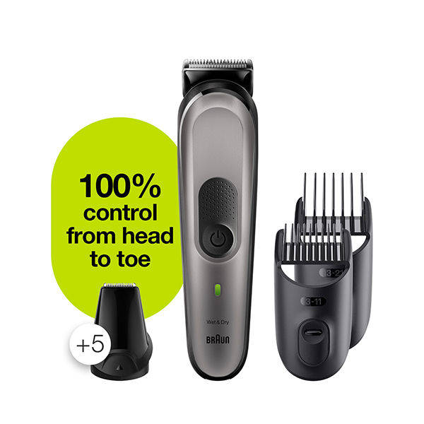 All-in-one trimmer MGK7220, 10-in-1 trimmer, 8 attachments and Gillette ProGlide razor