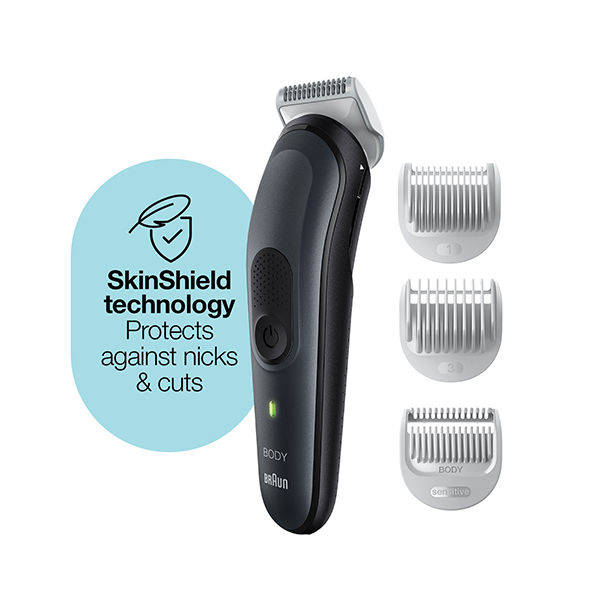 Body groomer 3 BG3340, with SkinShield technology and 3 attachments