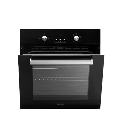 Picture of Hans Built in Oven 60cm Gas with Grill and Cooling Fan Control Panel Black Glass OGO201.12