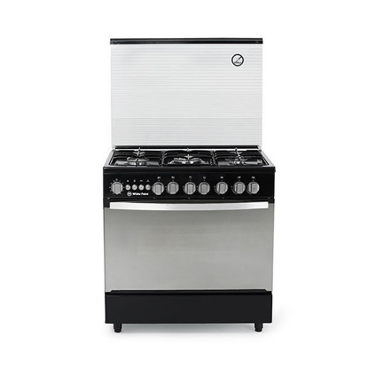 White Point Free Standing Gas Cooker 80*60 With 5 Burners In Black Color & Mirror Oven Door WPGC8060BANE