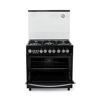 White Point Free Standing Gas Cooker 80*60 With 5 Burners In Black Color & Mirror Oven Door WPGC8060BANE