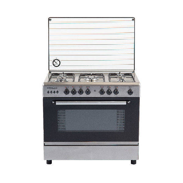 Royal Gas Cooker Fast - Cast 5 Burners 60*90 cm With Fan Stainless Steel - 2010314