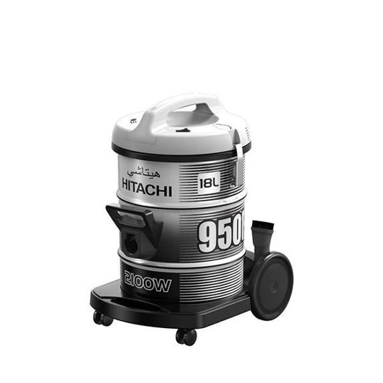 HITACHI Pail Can Vacuum Cleaner 2100 Watt, Cloth Filter, Black x Gray - CV-950F 240C-PG