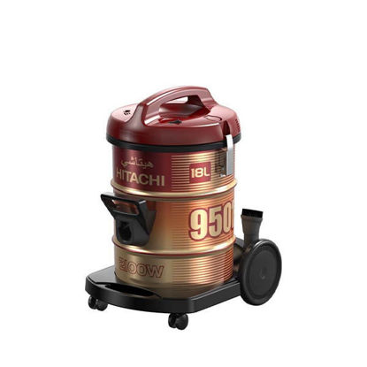 HITACHI Pail Can Vacuum Cleaner 2100 Watt, Cloth Filter, Red x Gold - CV-950F 240C WR