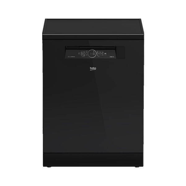 Beko Dishwasher 60 Cm 15 Set 6 Programs Glass Black Hygiene Inverter Model BDFN36531GB