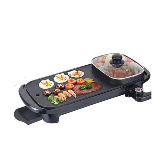 Sokany 2 In 1 Multifunction Electric Grill & Barbecue Plate With Hot Pot - 1350 Watt Model SK-2208
