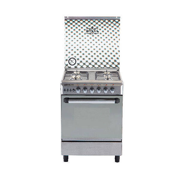 Royal Gas Cooker Tower 4 Burners 60×60 cm With Fan Stainless Steel 337 - TR60-E-SS-V