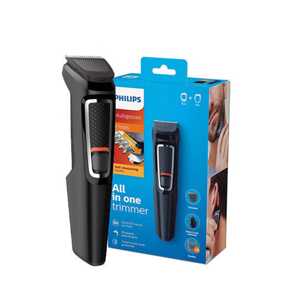 Philips Multigroom series 3000 8-in-1, Face and Hair 8 tools, Self-sharpening steel blades, Up to 60 min run time, Rinseable attachments - MG3730
