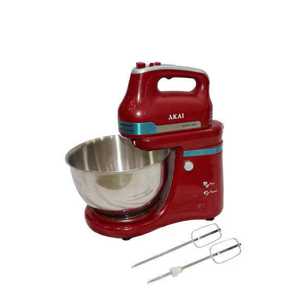 Akai Egg Mixer, 450 watt, 5 Speeds, with kneader, Red, AK700
