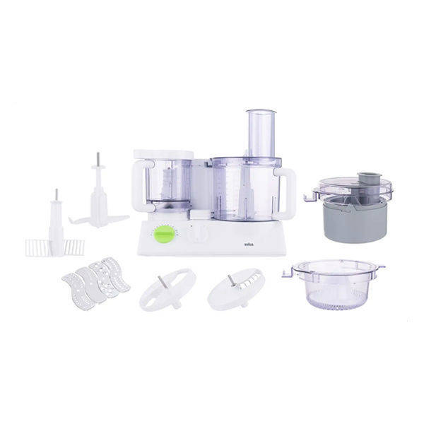 Braun TributeCollection Food Processor, 600 Watt, White/Green - FX3030