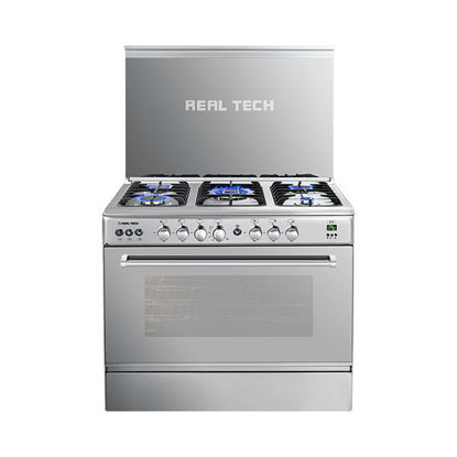 Real tech Cooker 60*90 Bright Rock Cast Digital Screen 5 Burners Stainless 900810