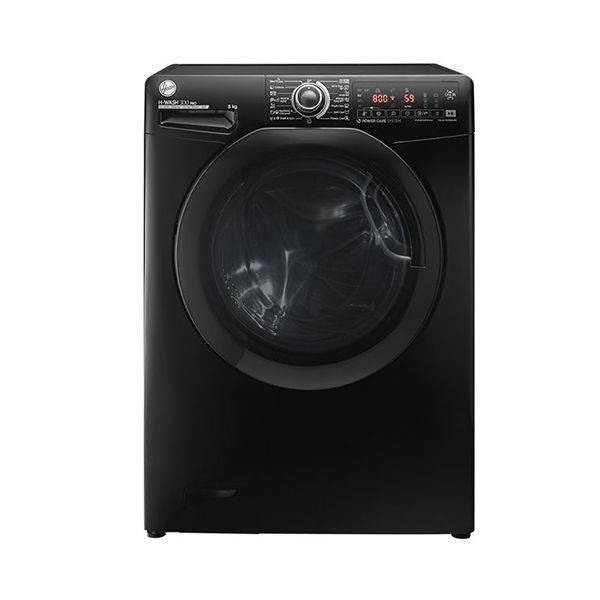 HOOVER Washing Machine Fully Automatic 8 Kg, Inverter Motor, Black H3WS38TAMF7B-ELA