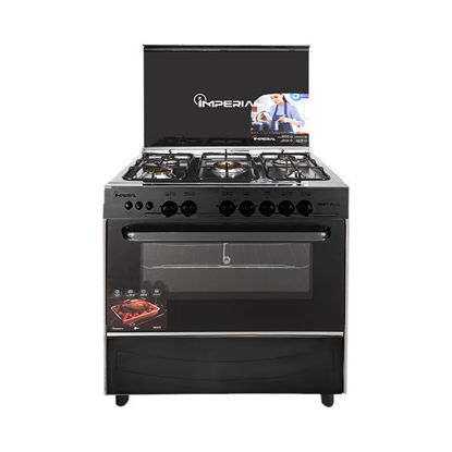 Imperial Gas Cooker, 5 Burners, 60×85 cm - Black Model PC6085-BB