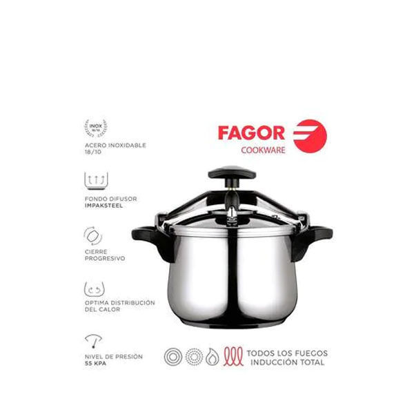 ElIraqi Company Fagor Classica Pressure Cooker 10 Liter Silver