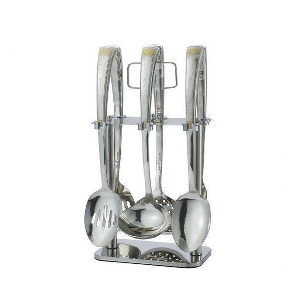 drobina spoons set 7 pieces with stand Gold MH-02007