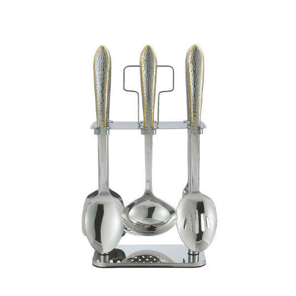 drobina spoon set 7 pieces with stand Gold MH-02119