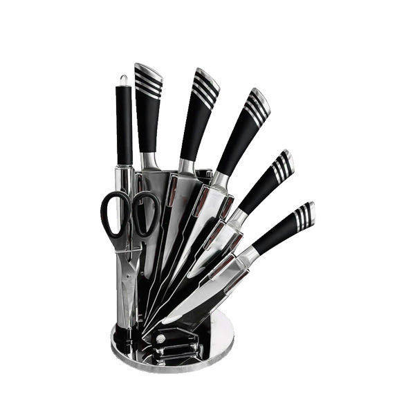 drobina Knife Set 7 Pieces Stainless Black hand