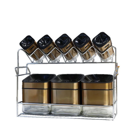 Picture of Spice box set 9 Pieces Stainless Gold MH-0908