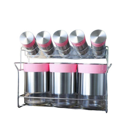 Spice box set 9 Pieces Stainless pink MH-0944