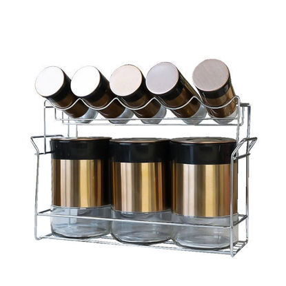 Spice box set 9 Pieces Stainless Gold MH-0945