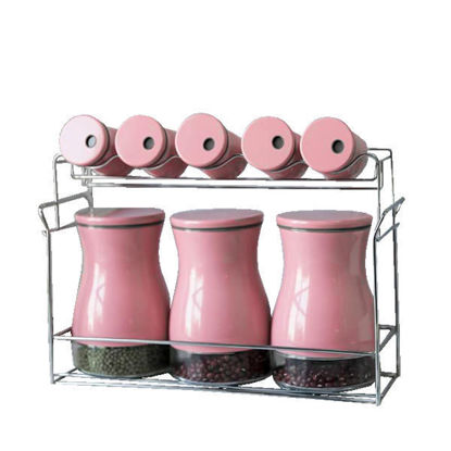Spice box set 9 Pieces Stainless pink MH-0910